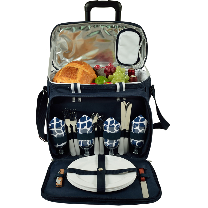 Deluxe Picnic Cooler for Four on Wheels